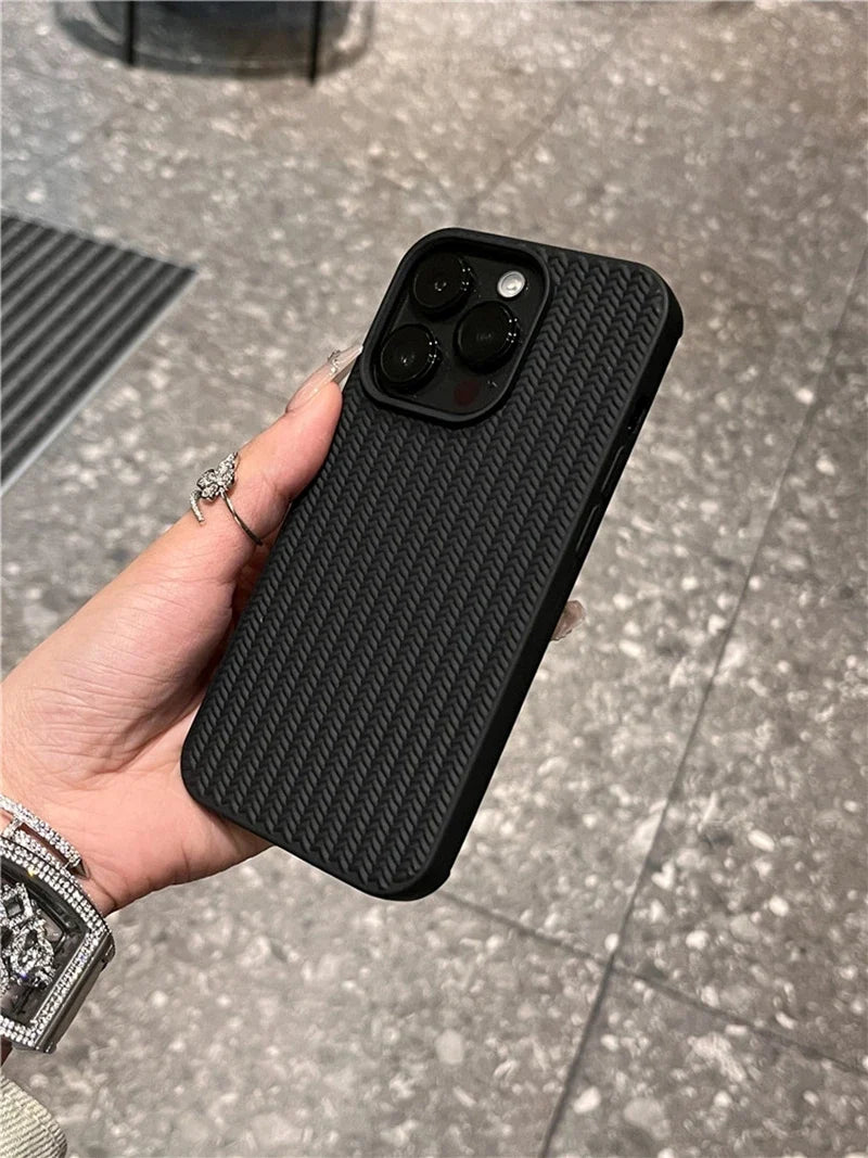 Knitted Pattern Matt Black Case